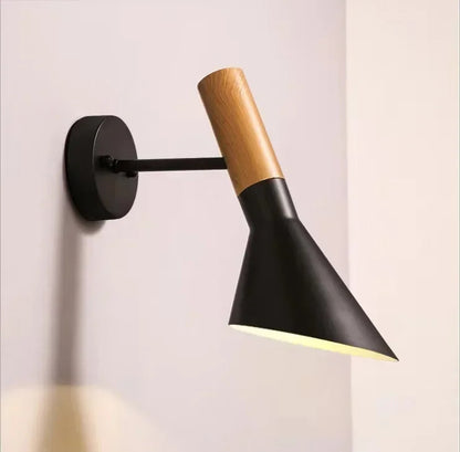 Nordic Minimalist Bedside Wall Lamp Black white Iron Sconce Industrial Retro wall light