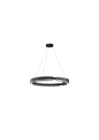 Modern black round chandelier Nordic simple glass lampshade ring LED pendant lights