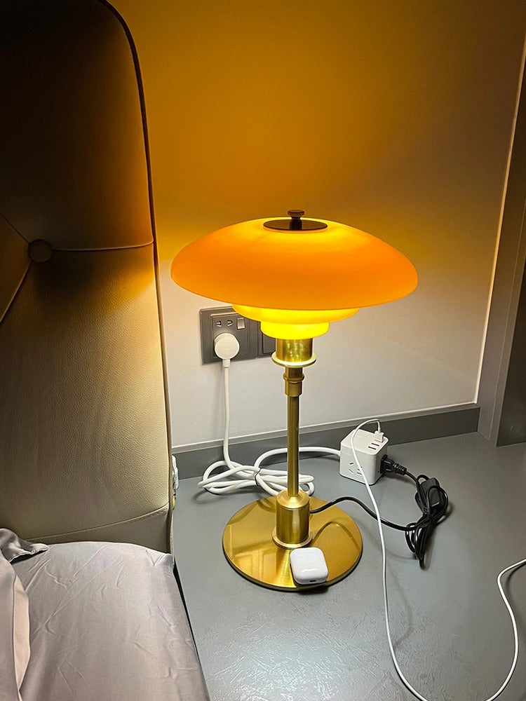 Danish Designer Pink Glass Table Lamp Nordic Modern High-end Reading LED Desk Light Living Room Bedroom Study Bedside Lamp