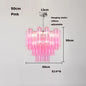 Pink Clear Glass Tube French Design Led Chandelier Lighting Hanging Lamp Lustre Suspension Luminaire Lamp For Dinning Room Decor