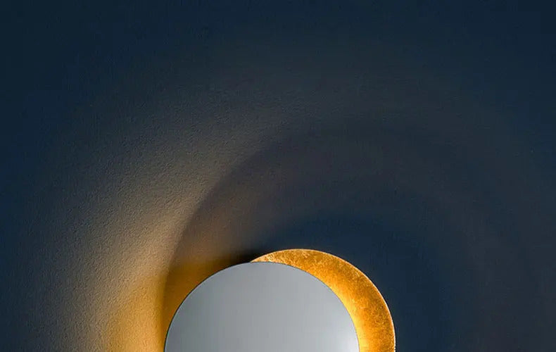 Modern Texture Designer round Wall Lamp Rotatable Black Gold round Sconce light