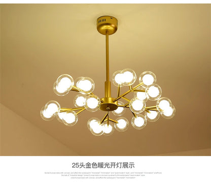 Nordic molecular chandelier G4 bulb ball chandelier