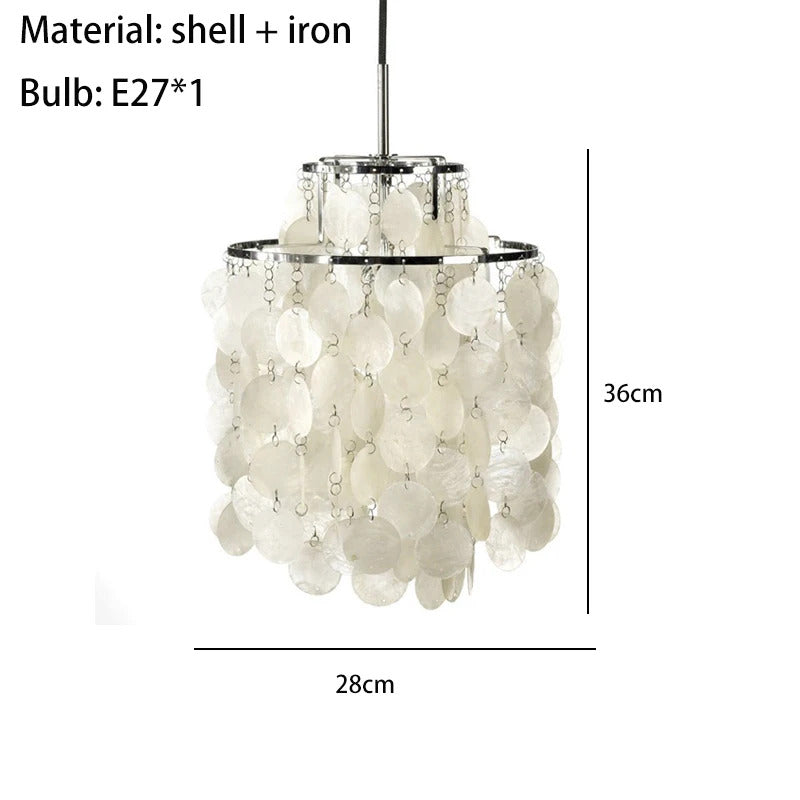 Real Shell Pendant Lights Gold Chrome Metal Romantic Beautiful Hanging Lamp Euphonious Voice E27 For Foyer Bedroom Dining Room
