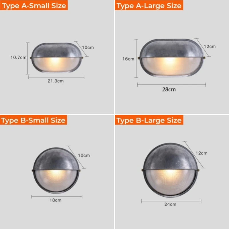 Outdoor Retro LED Wall Lamp E27 Industrial Vintage IP65 Waterproof Ceiling Sconce light