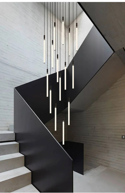 Nordic Staircase strip Pendant Light Modern Minimalist long line Villa Loft bedside Hanging Lamp