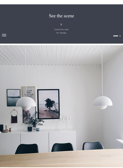 Denmark Designer Semicircular Flower Bud Pendant Lamp LED Lighting Luminaires