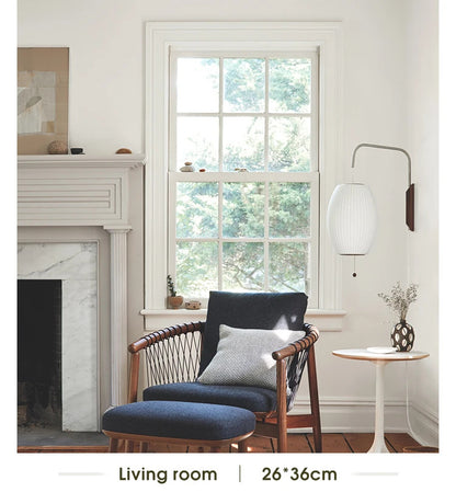 Nordic minimalist milk white wall lamp Danish designer Hand Woven Silk table light