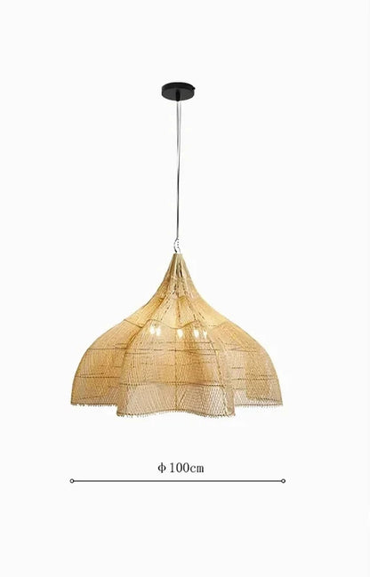 Wabi Sabi Rattan Pendant Lamp Modern Living Room Wicker Pendant Lamp