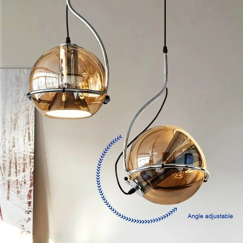 Nordic Glass Chandelier Danish Bauhaus Restaurant Bar LED Light