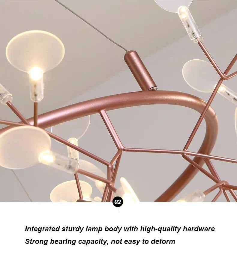 Ceiling Chandelier Nordic Hanging Living Room Chandelier Modern Kitchen Firefly Lamp Round Chandelier Lighting