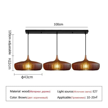 Clava Dine log Wood Pendant lamp birdcage denmark designer lamp for Dining Room Study Living Room Table Decoration loft lamp