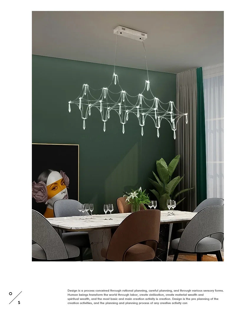 Modern Restaurant Strip Chandelier Luxury Lobby Front Desk Hanging Lamp