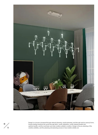 Modern Restaurant Strip Chandelier Luxury Lobby Front Desk Hanging Lamp