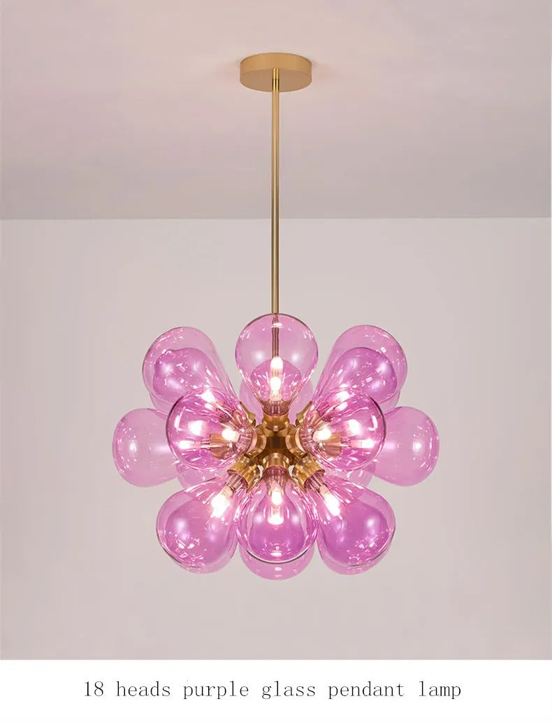 Our blue bubble Chandelier dining table light fixtures