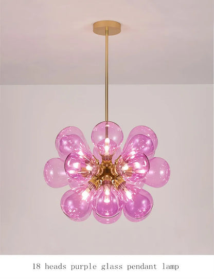 Our blue bubble Chandelier dining table light fixtures