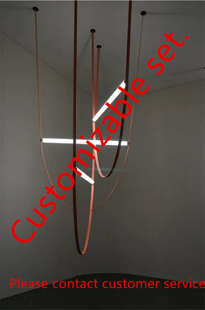 Duplex Leather Chandelier Restaurant staircase chandelier