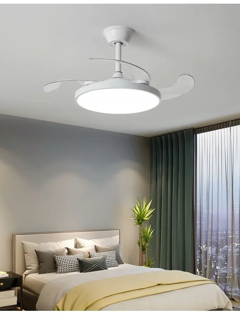 Ceiling Fan With Light Modern Remote Smart Invisible Ceiling Fan Bedroom Lamp