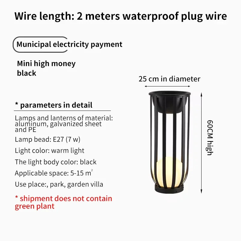 Outdoor Waterproof Lawn Lamps Solar Courtyard Balcony Garden Plant Flowerpot LED lamp