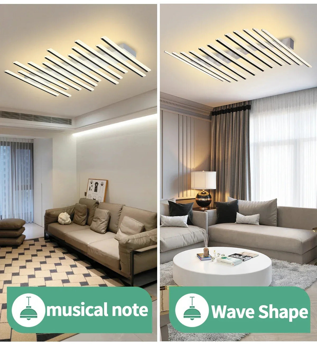 Art Fishbone Line Acrylic LED Ceiling Lamp Living Room Bedroom Lighting