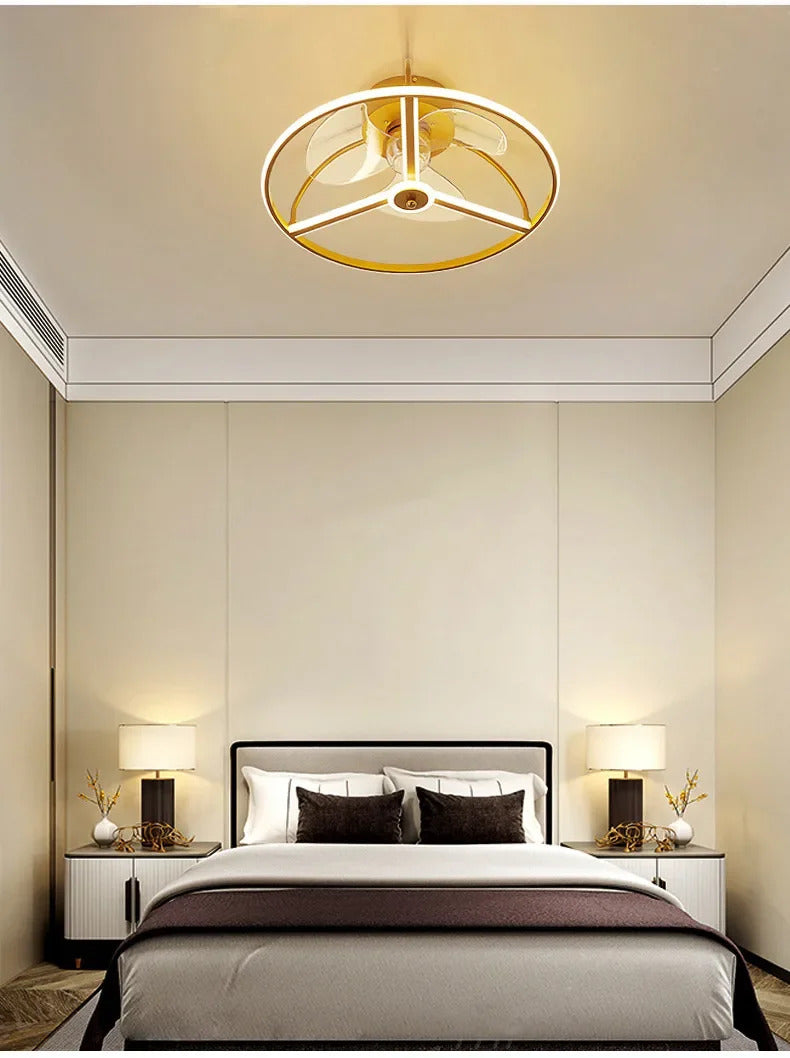 Modern simple LED Ceiling Fan Lamp with remote control Dining Room Bedroom Indoor lighting