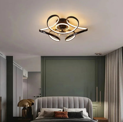 Modern simple LED Ceiling Fan Lamp with remote control Dining Room Bedroom Indoor lighting