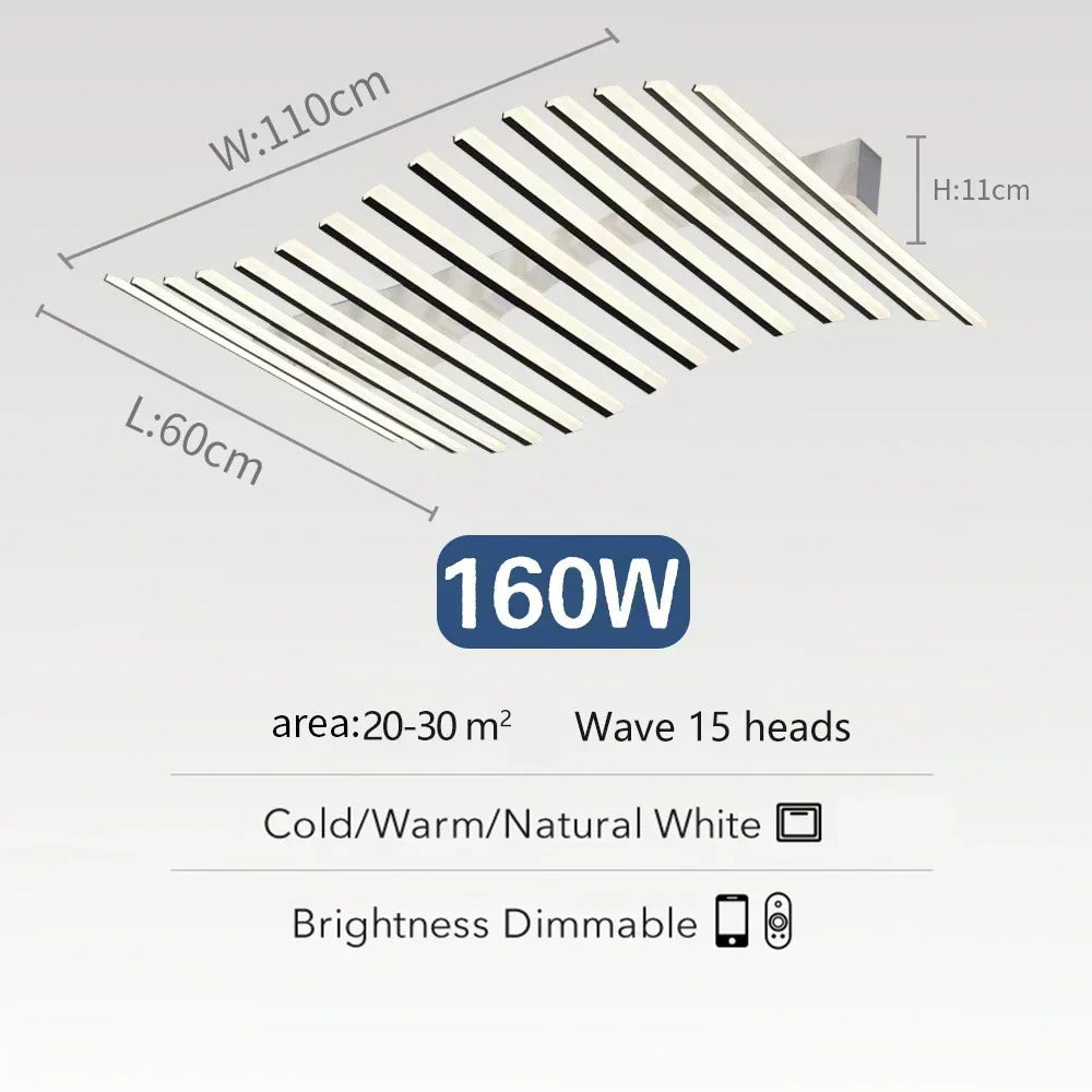 Art Fishbone Line Acrylic LED Ceiling Lamp Living Room Bedroom Lighting