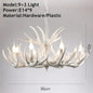 Retro Antler Chandelier Lighting Resin Deer Horn Pendant Lamp