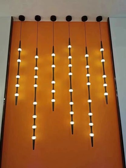 Novelty LED Aluminium long strip lamp Staircase Chandelier