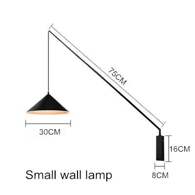 Nordic black Fishing simple Wall lamp Swing long Arm wall light loft sconce lighting