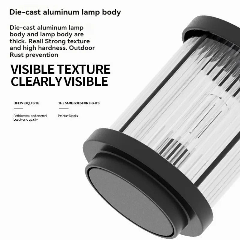 Modern Simple Clear Glass Landscape Lights Lantern Garden Solar Outdoor Light Courtyard Lawn Balcony Decoration Floor Lights