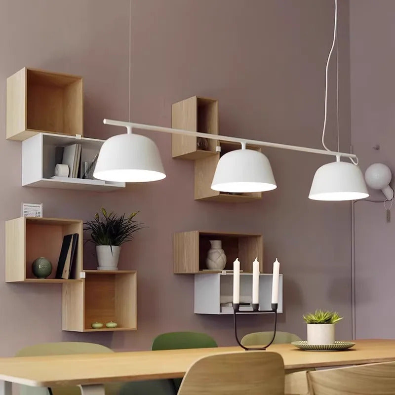 Danish designer Ambit rail pendant lamp Nordic black 3 heads long chandelier