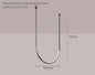Nordic U-shaped Line Pendant Light LED Long Leather Hanging Lamp