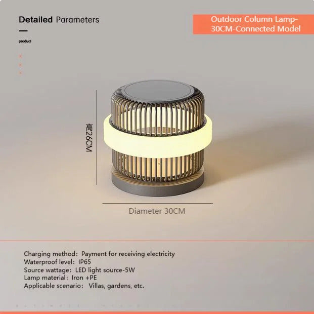 Outdoor wall column head lamps Waterproof solar floor lights  Pillar Wall lighting LED