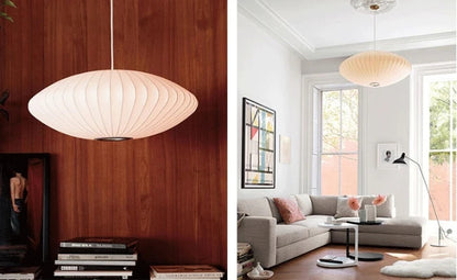 Japanese pendant light white design minimalist lamp Silk Cloth Light