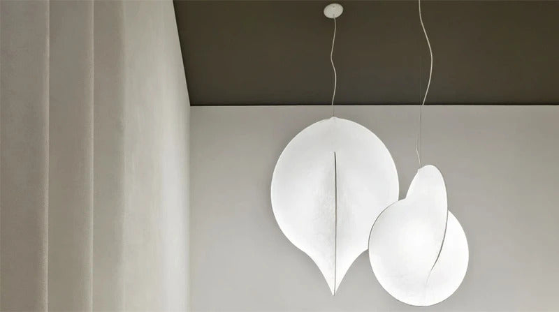 Overlap Suspension Lamp Nordic lamp minimalist creative silk white pendant light