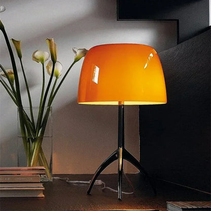 Nordic modern colorful glass lampshade three legged LED desk lamp suitable for study bedroom living room
