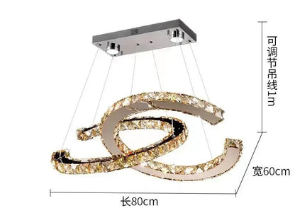 Modern Crystal Chandelier Simple Dining Room Chandelier Home Decoration hanging light fixtures