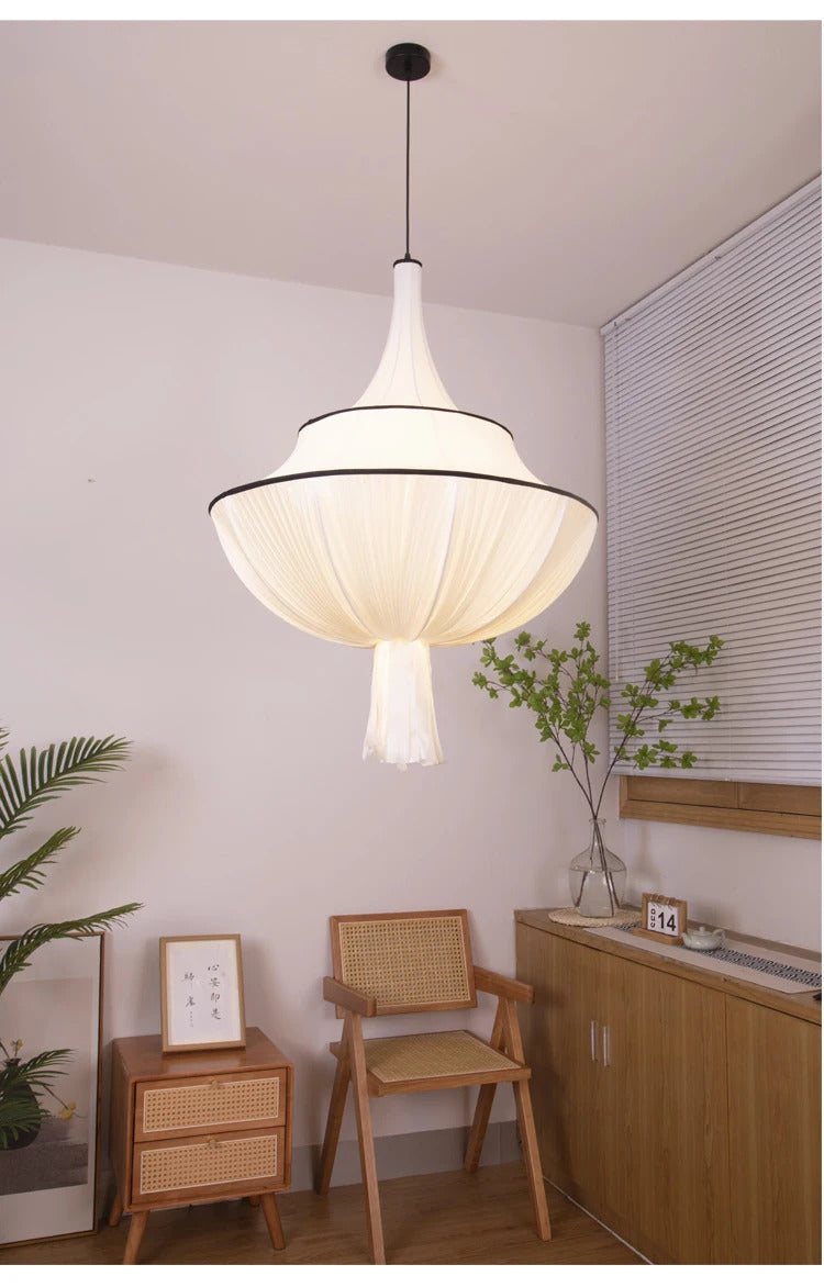 Vintage Cloth Pendant Light French Medieval Pendant Lamp