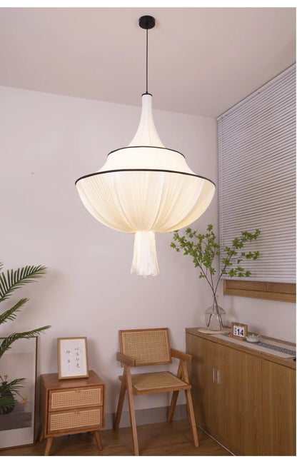 Vintage Cloth Pendant Light French Medieval Pendant Lamp