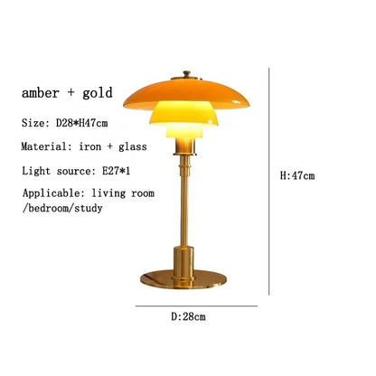 Danish Designer Pink Glass Table Lamp Nordic Modern High-end Reading LED Desk Light Living Room Bedroom Study Bedside Lamp