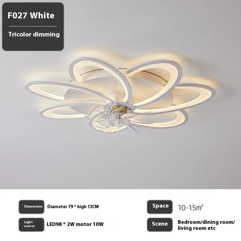 Modern Ceiling Fans with Lights, Fan Lamp Petal Ceiling Fan for Bedroom/Living Room