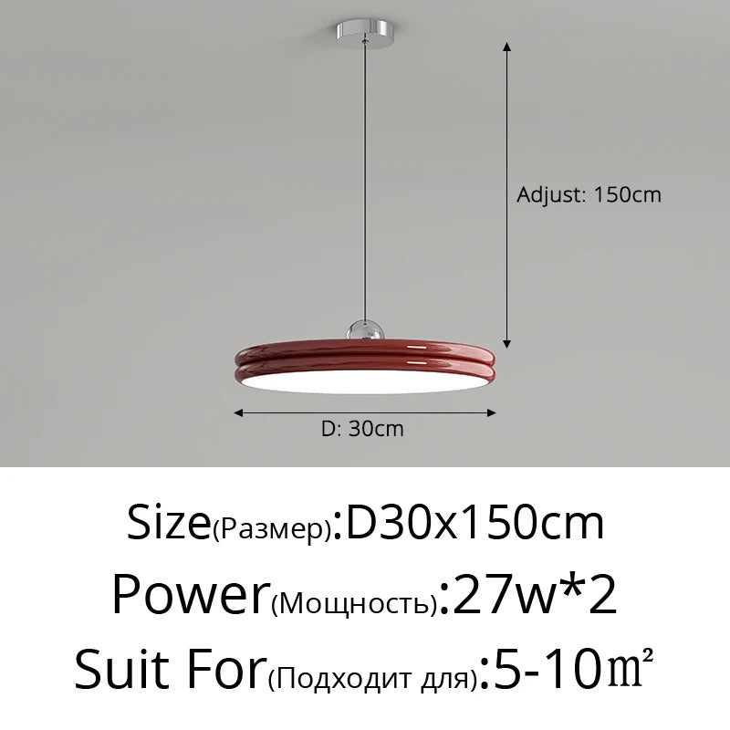 French Flying Saucer Pendant Light Creative Design Extendable Rotating Long Pole Lamp