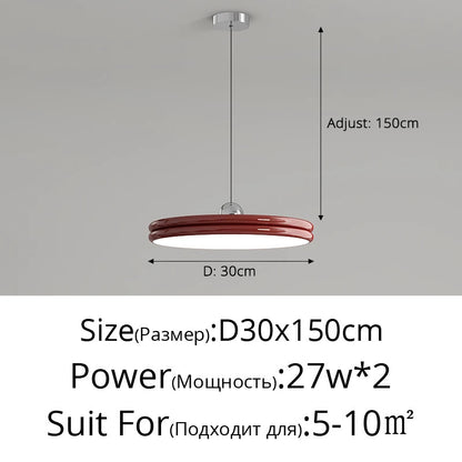 French Flying Saucer Pendant Light Creative Design Extendable Rotating Long Pole Lamp