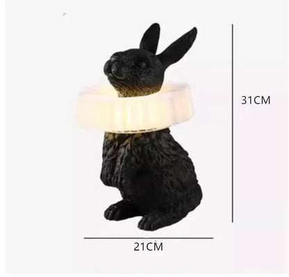 Nordic LED rabbit table lamp Designer resin rabbit desk lamp for study bedroom children's room reading led light bedside lamp