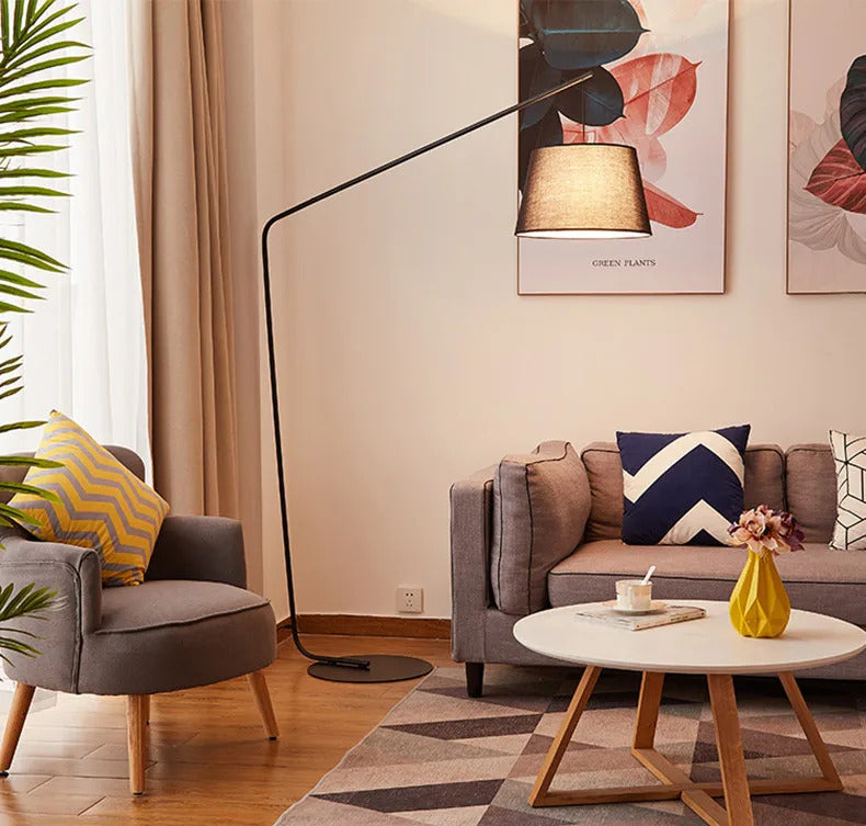 Nordic Black Fishing Floor Lamps for Living Room Sofa Corner Standing Lights