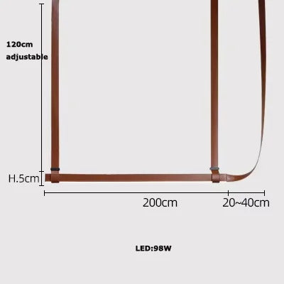 Modern Leather Chandelier LED Belt Fabric Pendant Lamp For Hotel Living Room Office Decor Minimalist Dining Table Hanging Lamp