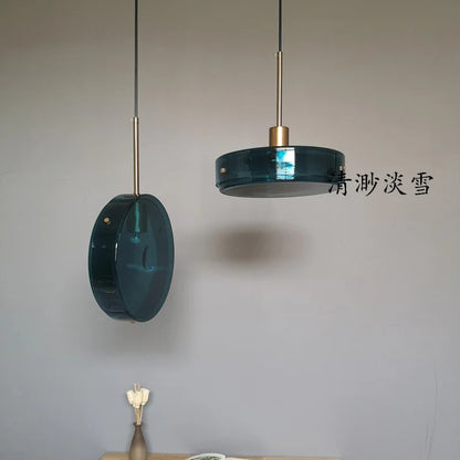 Modern blue pendant light Simple Nordic glass pendant light
