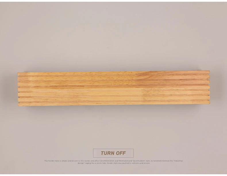 Modern Bathroom Mirror Wall Lamps Nordic Solid Wooden Linear LED Sconce light