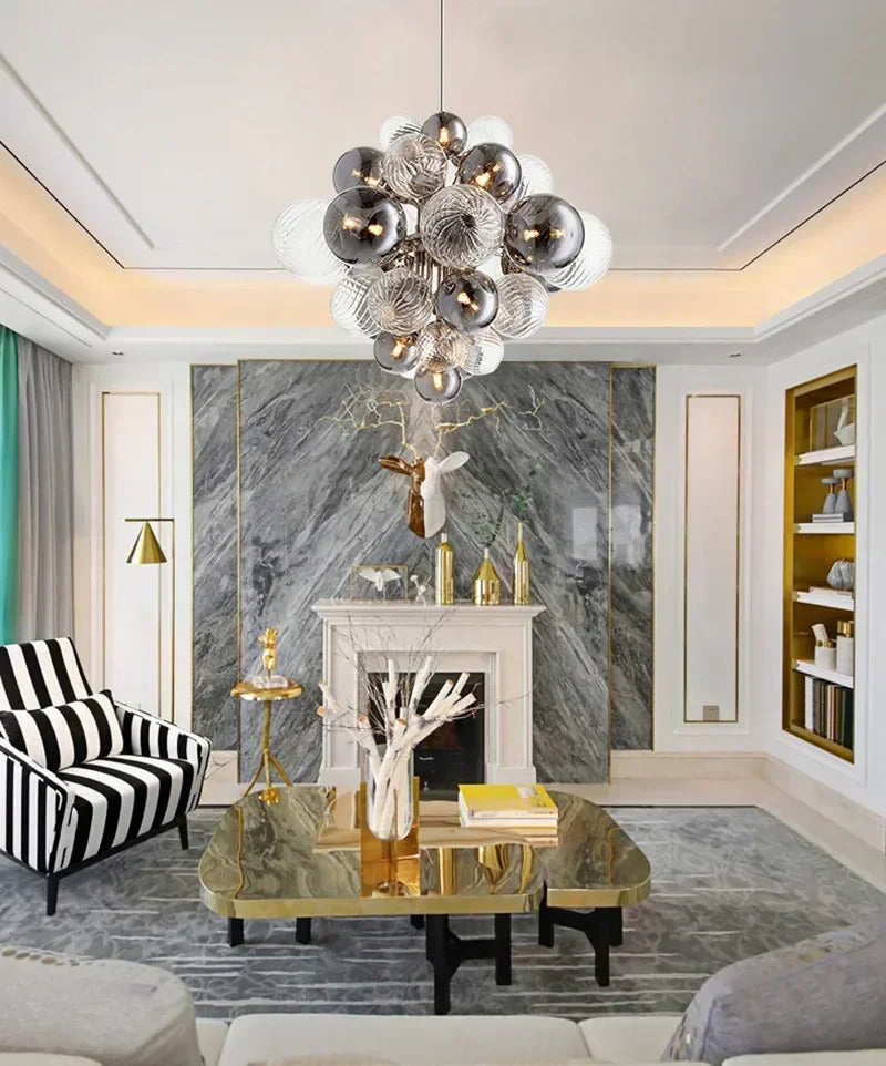 Candeeiro suspenso de vidro de luxo em estilo francês, estilo antigo, para bar, restaurante ou quarto acolhedor. 