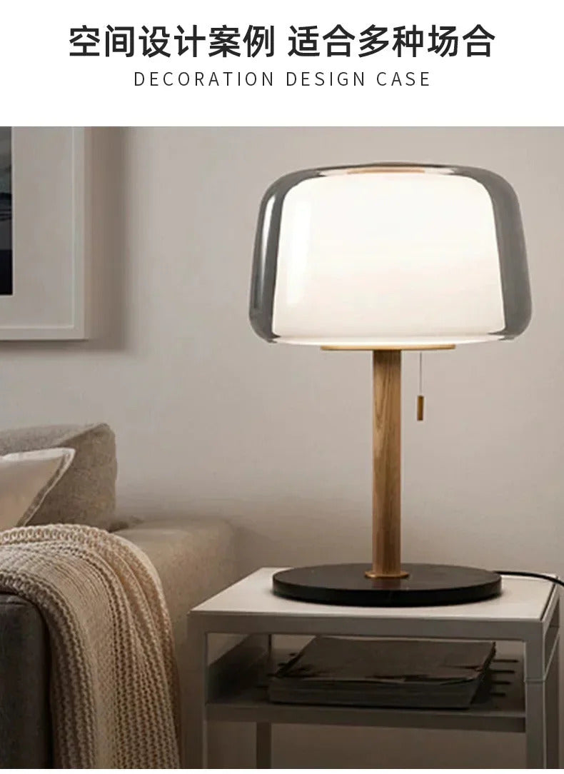 Nordic Bedroom Bedside Lamp Simple Cream Style Modern Design Room Decoration Study Glass LED Table Lamps